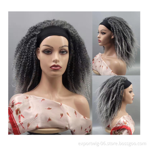 Marley Afro Kinky Twist Hair Head band Wig Marley Crochet Hair Scarf Wigs Synthetic Braiding hair Wig with Headband
